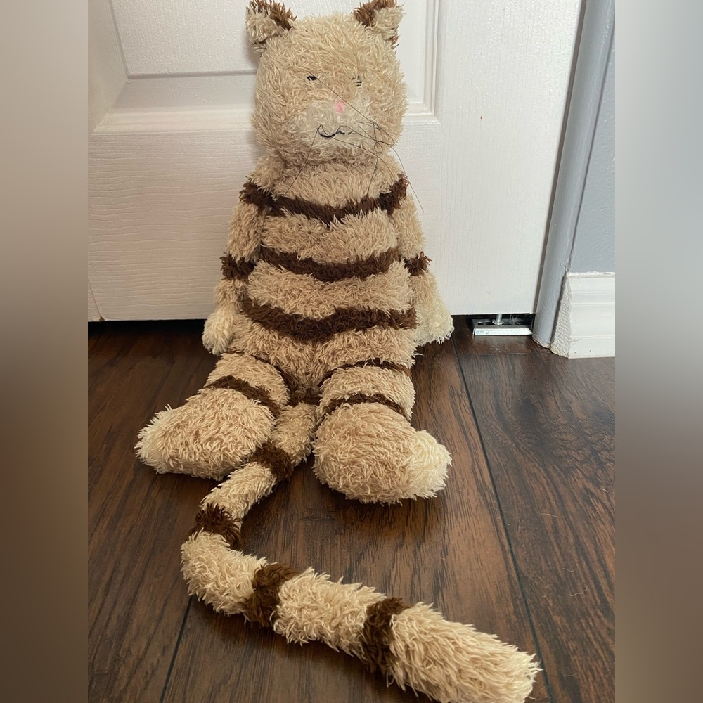 Vintage Jellycat Shaggy Stripe Cat Plush (Early 2000s)